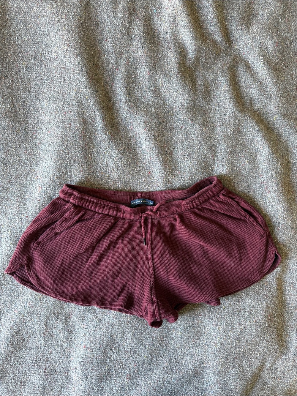 Brandy Melville Burgundy Waffle Knit Summer Thermal Shorts  (Size XS/S)